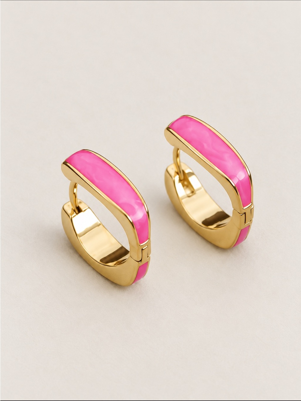 New! Pink Gold Huggie Hoop Earrings NWOT
